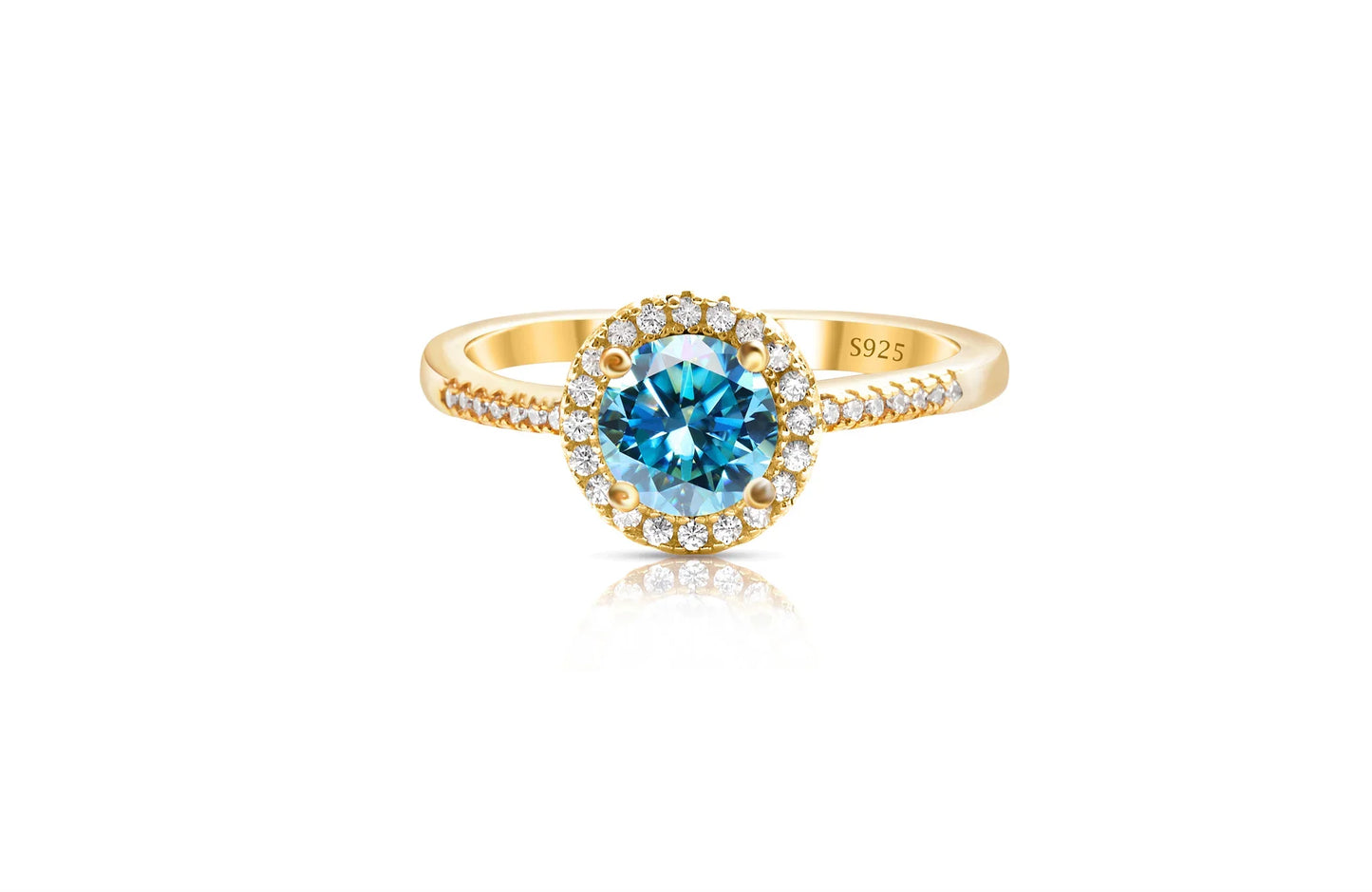 1 Carat Moissanite Ring For Women Solid 925 Silver 18k gold yellow Plated Luxury Wedding Female Jewelry With Certificate Gift