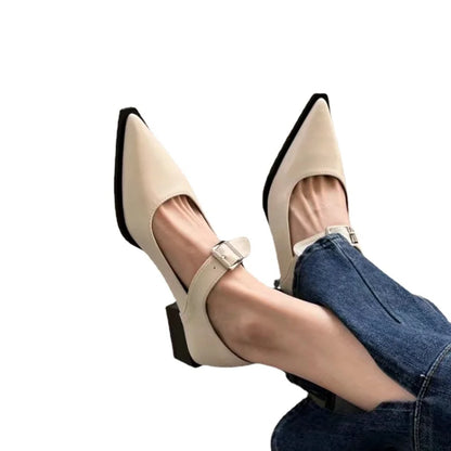 2023 new Ladies Shoes  basic Lace up Women's High heels Square heel Pointed Toe pumps solid color shoes women heels women
