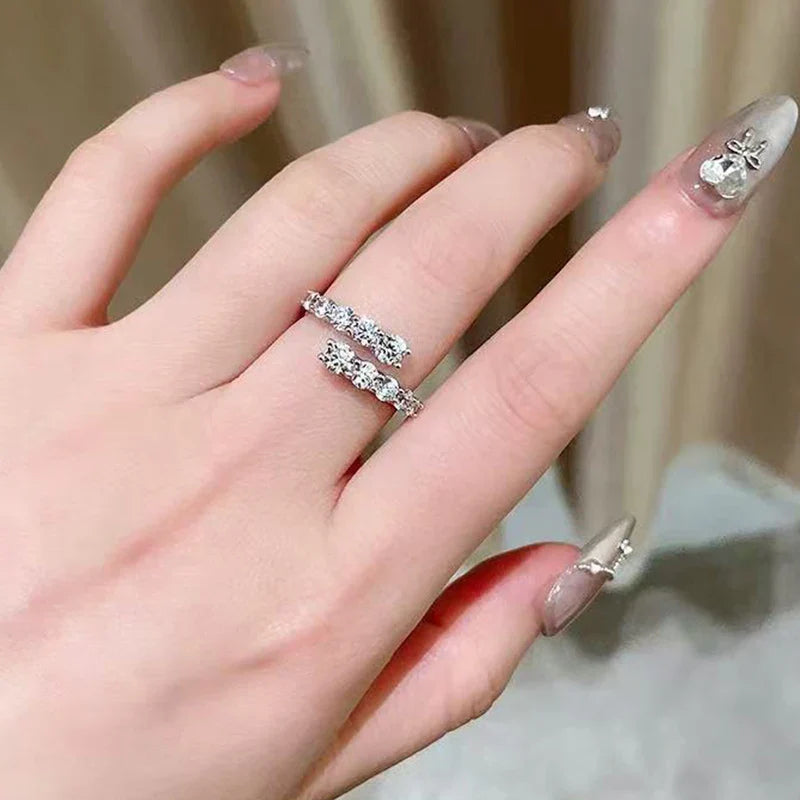 QMSHR 925 sterling silver Moissanite ring for women,Gra-certified  plated with white gold engagement jewelry gift