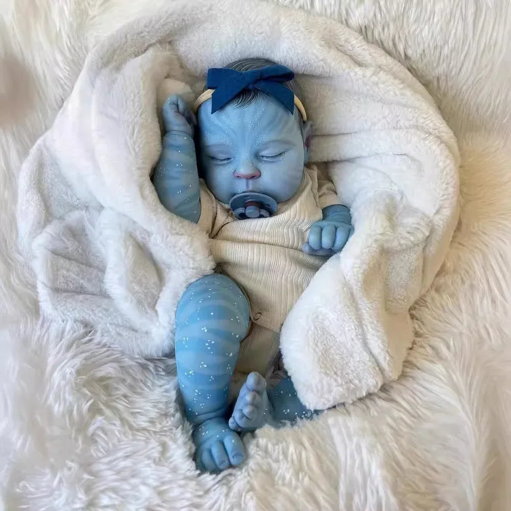 NPK 19inch Hand made high quality detailed painting Peaches Avatar  Lifelike Real Soft Body small doll cute handy baby