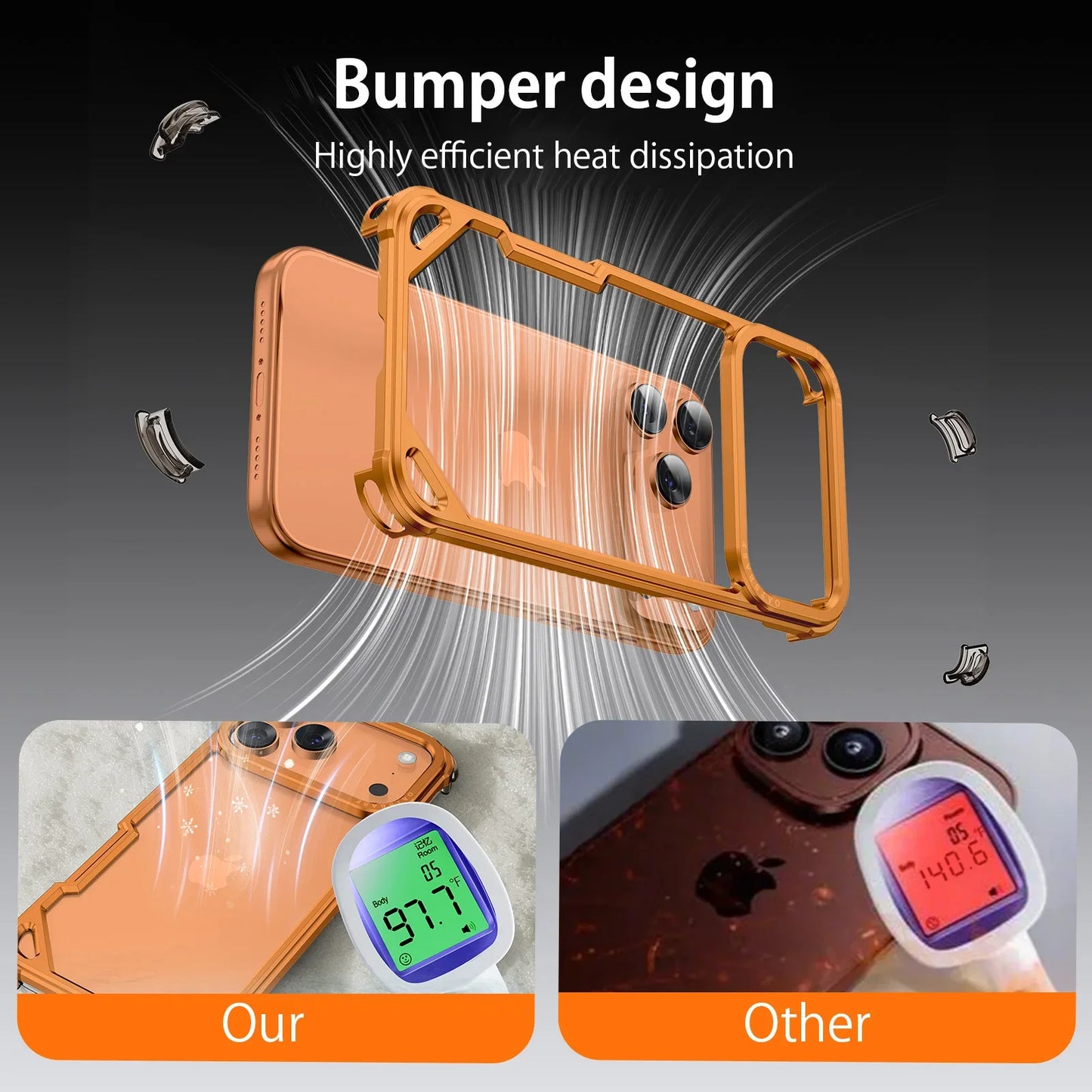 iPhone 17 Pro Max 17 Air Phone Case Aluminum Alloy Metal Frameless Shells Magsafe Minimalist Anti-Drop Protective Cover