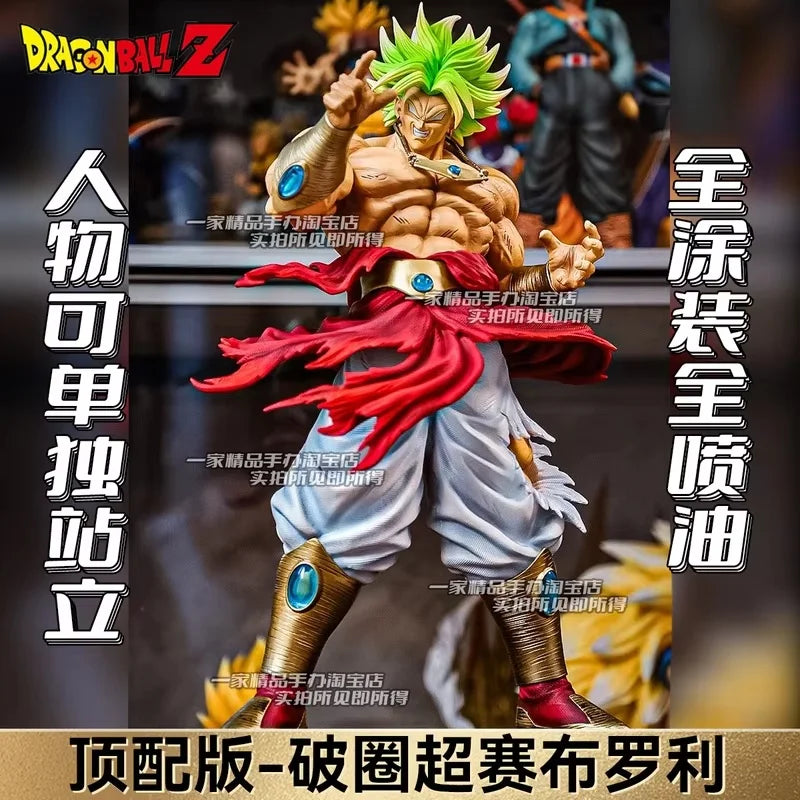 50CM  Dragon Ball Breaking Circle Broly Figure JT Statue Brother Super Saiyan GK Statue Model Ornament Boy Gift