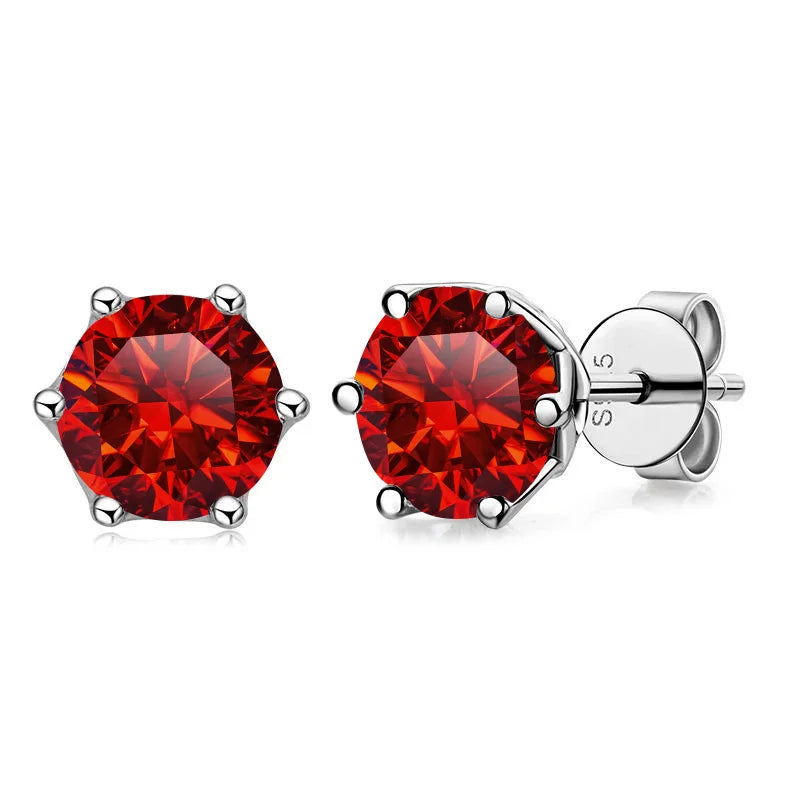 Butterflykiss Real 1 CT D Color Moissanite Stud Earrings For Women Top Quality 925 Sterling Silver Sparkling Wedding Jewelry