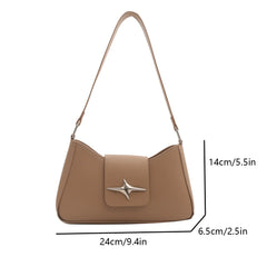 Fashionable and minimalist women's daily casual shoulder bag, PU material retro