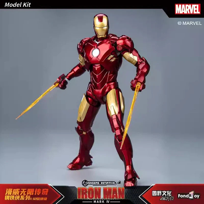 NEW Original Fondjoy Anime Figure Iron Man MK4 Model Kit 1/12 Infinity Saga Ironman Mark 4 Assembly ABS Joint Movable Kid Toys