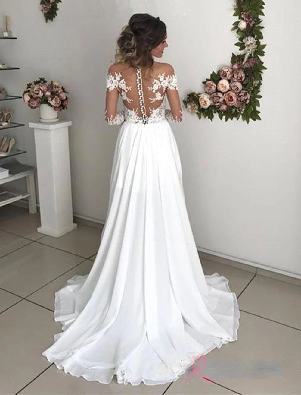 White Bridesmaid Dresses: Wedding Dresses Sweetheart A-Line Chiffon Appliques