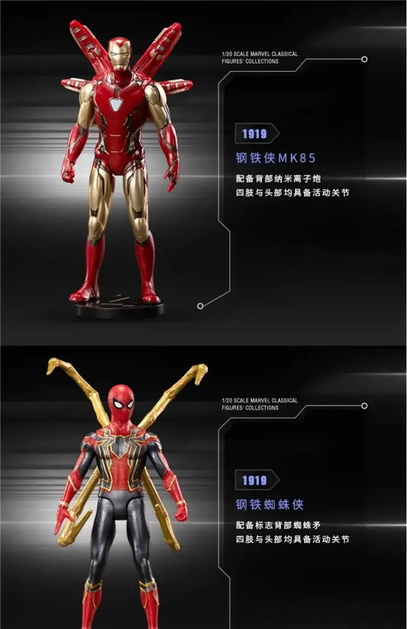 ZD Toys Official Avengers Legends: Iron Man, Spider Man, Thor, Captain America, Thanos, Hulk, War Machine Action Figures