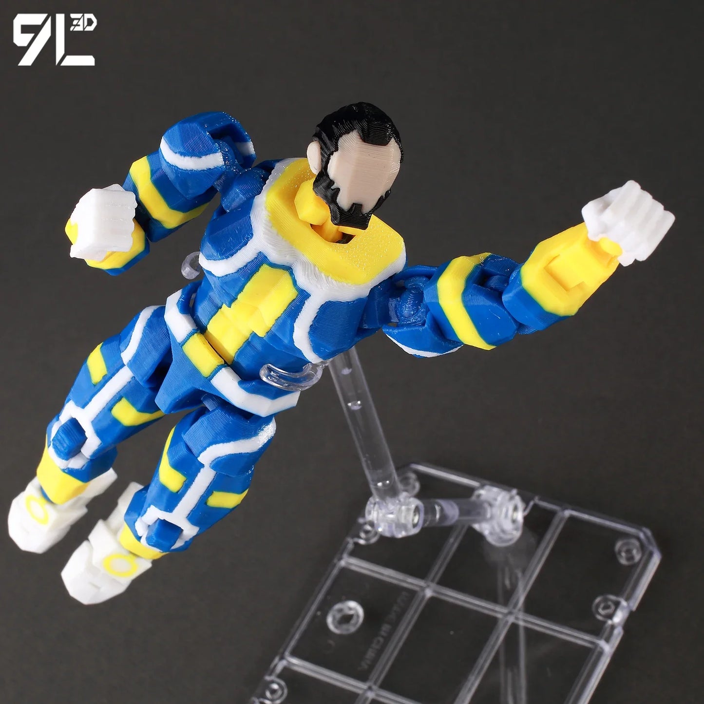 9L3D Lucky13 Invincible IMMORTAL Action Figure Dummy13 BlueYellow Suit T13 Multi-Jointed 3D Printed Collectible Toys Titan13