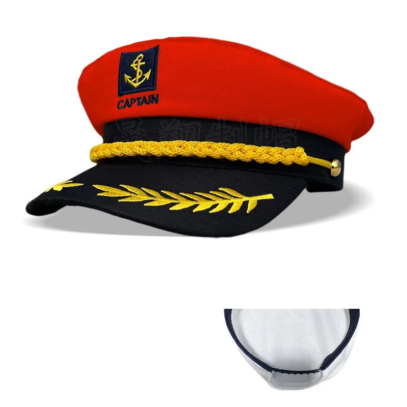 Men Women Baseball Caps Adult Adjustable Captain Costume Admiral Hat Y2K Cosplay Sailor Pilot Hat For Costume Party Performance