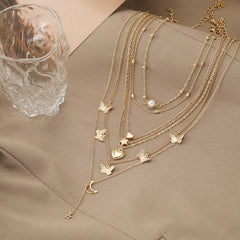 6pcs Fashion Necklaces European and American Simple Temperament Lovely