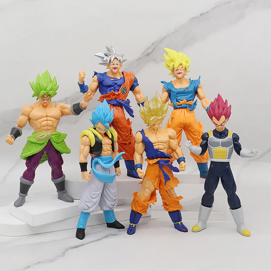 Anime Dragon Ball Z Super Saiyan Son Goku Broly Vegeta Anime Action Figure Model Christmas Gifts Collectible Figurines for Kids