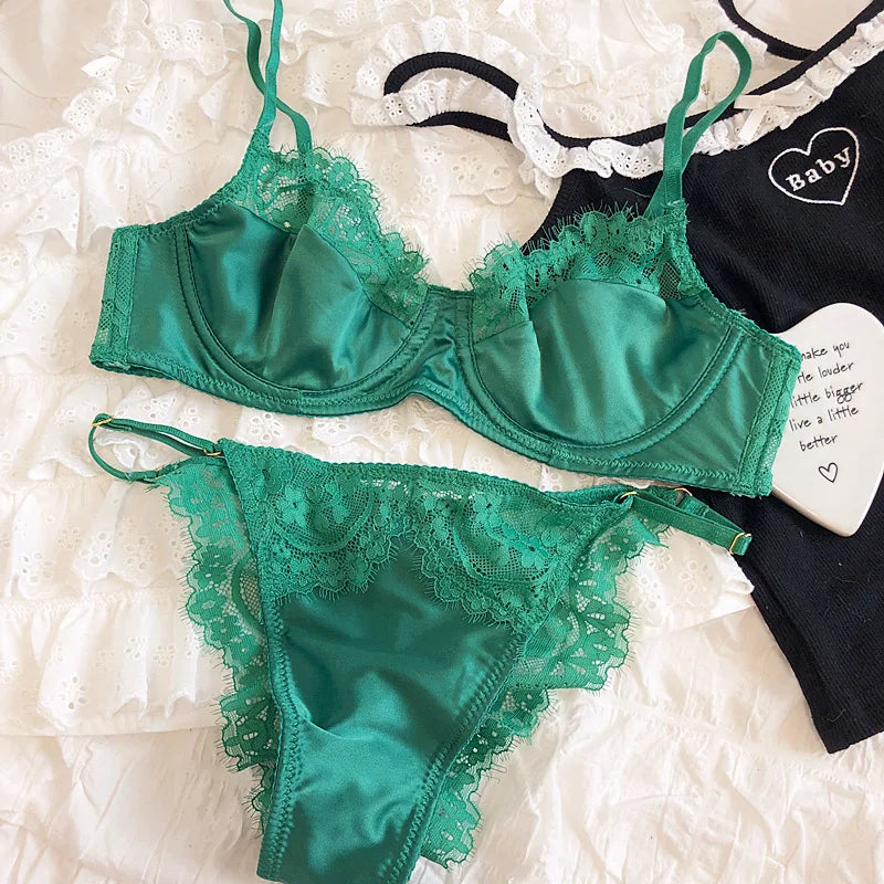Underwear Set for Women Ultra-thin Bra Set French Lace Breathable Bralette