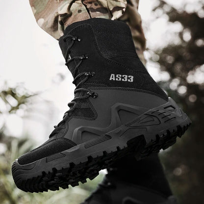 SOLIBEN Autumn Men's Shoes Tactical Military Boots Outdoor Training Shoes Men Ankle Boots Hike Sneakers Work Casual Boots