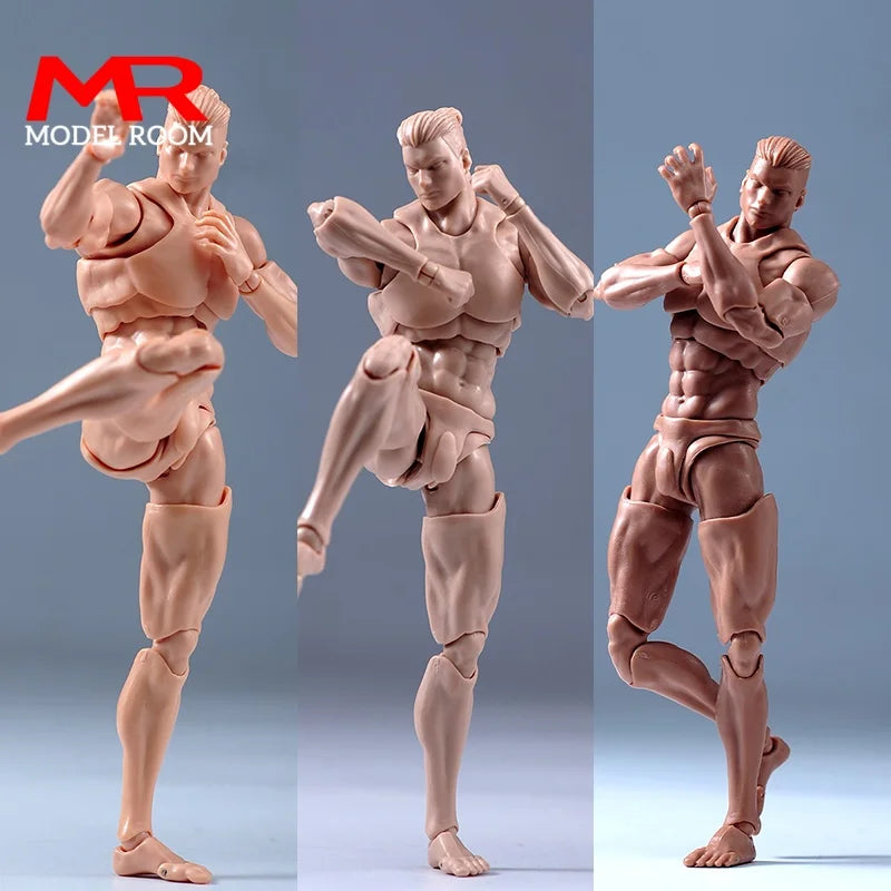 Third Part 1/12 Scale Super Flexible Male Joint Body 16.5cm Soldier Muscle Strong Articulated Action Figure Body Doll