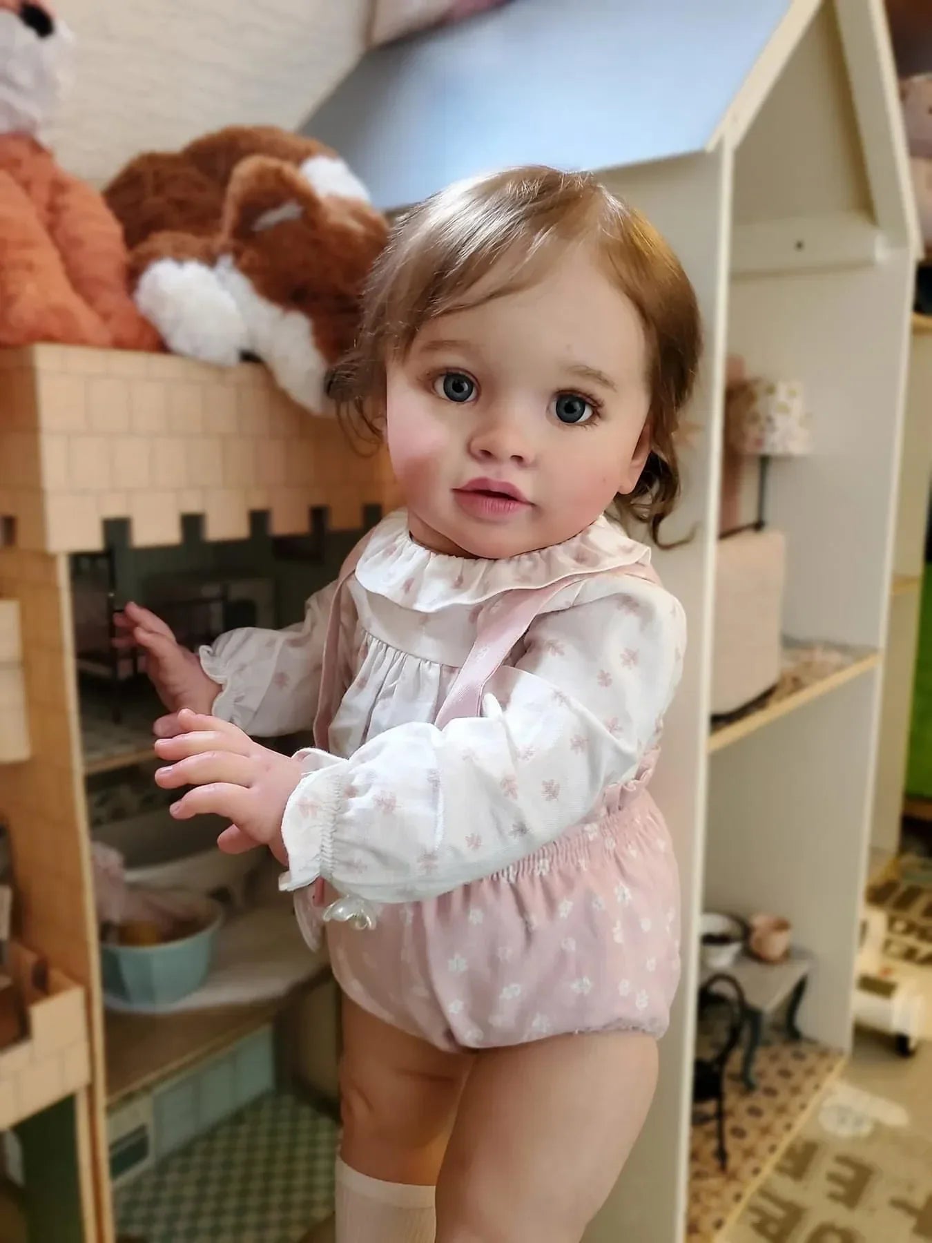 NPK 66CM Pippa Already Painted Finished Doll Reborn Toddler Huge Baby Size Popular Lifelike Soft Touch 3D Skin Art Doll