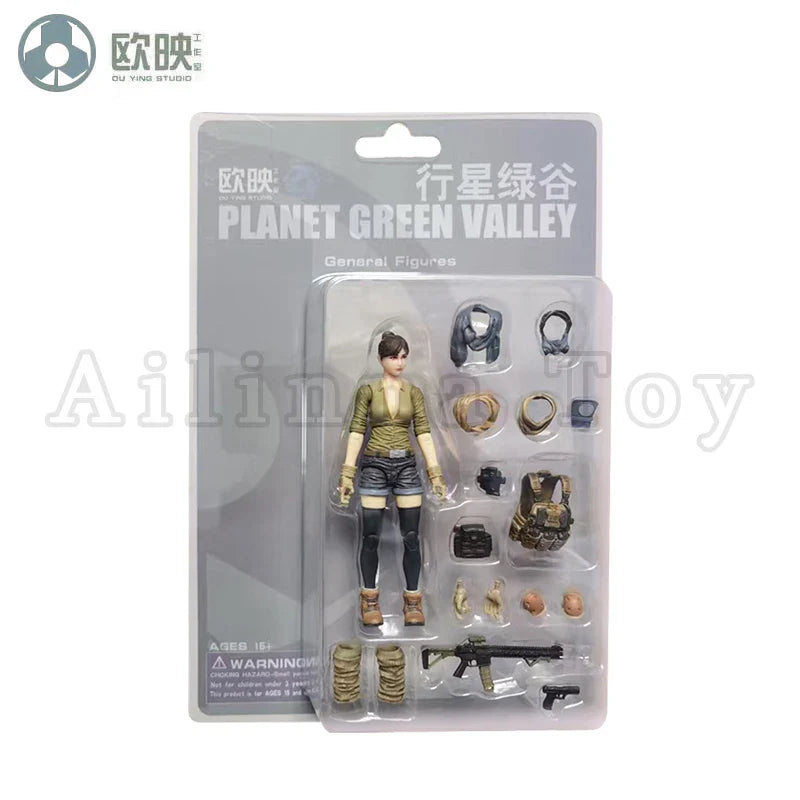 Ou Ying Studio 1/18 Planet Green Valley PGV 3.75inch Action Figure EFSA Male Female Robot Figures Anime Model