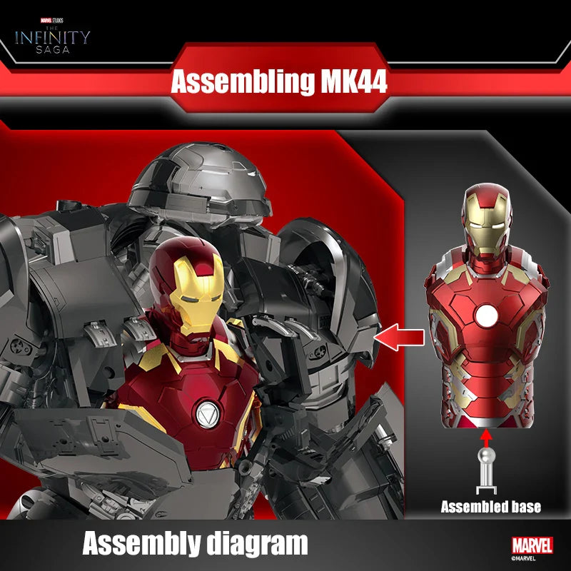 Fondjoy Marvel Anti-Hulk Armor Assemble Toy Movie Character Model 18 Inches Action Figures LED Can Emit Light Model Gift For Boy