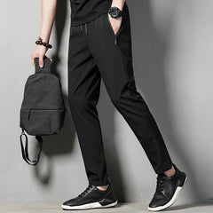 men's casual pants slim fit thin Korean version ice silk pants Jinlun sports pants