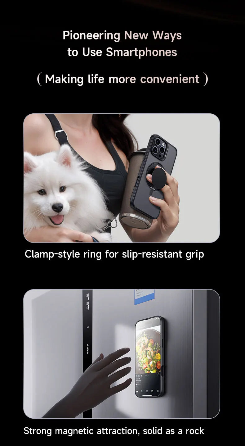 Stand Phone Case For iPhone 16 Pro Max MagSafe Magnetic Case With 360° Rotating Ring Bracket Anti-Drop Protection Cover