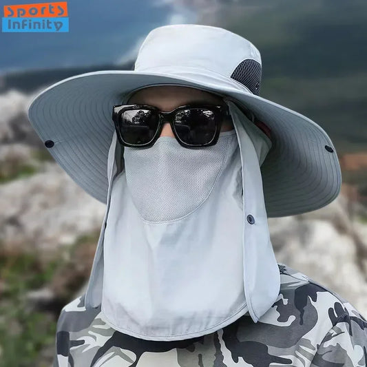 Men Sunshade Hat Big Eave Sunscreen Caps Outdoor Sports Sun Protection Hat