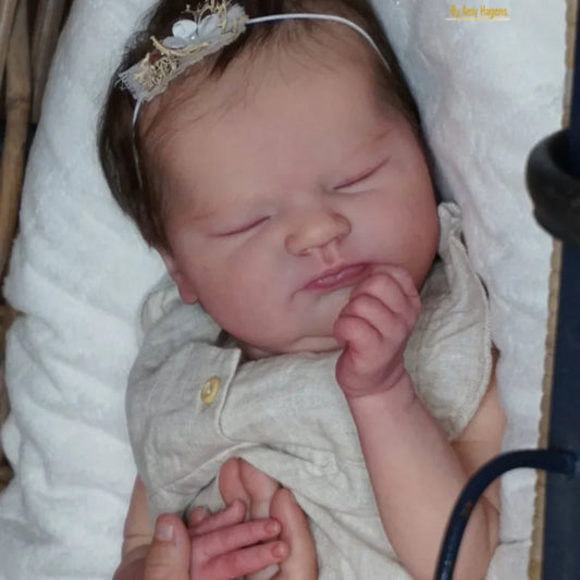 MRB 18 Inch Quinlyn Reborn Vinyl Doll Kit Unpainted Blank Newborn Doll Parts Lifelike Mold With Engraved Name and Cloth Body