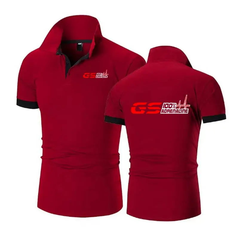 GS 100% Adrenaline Motorrad Biker Fan Short Sleeve POLO Shirt Tee Shirts GS1200 F1 M3 M4 M5 M6 X5 X6 Polo TShirt S-5XL