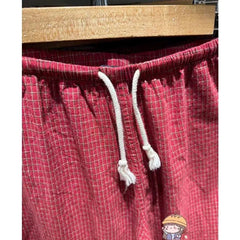 Sweet Women Red Pocket Pants 2024 Fashion Summer Ladies Red Plaid Sweatpants