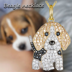 Exquisite Cute Beagle Pendant Necklace for Women Elegant Pet Puppy Jewelry