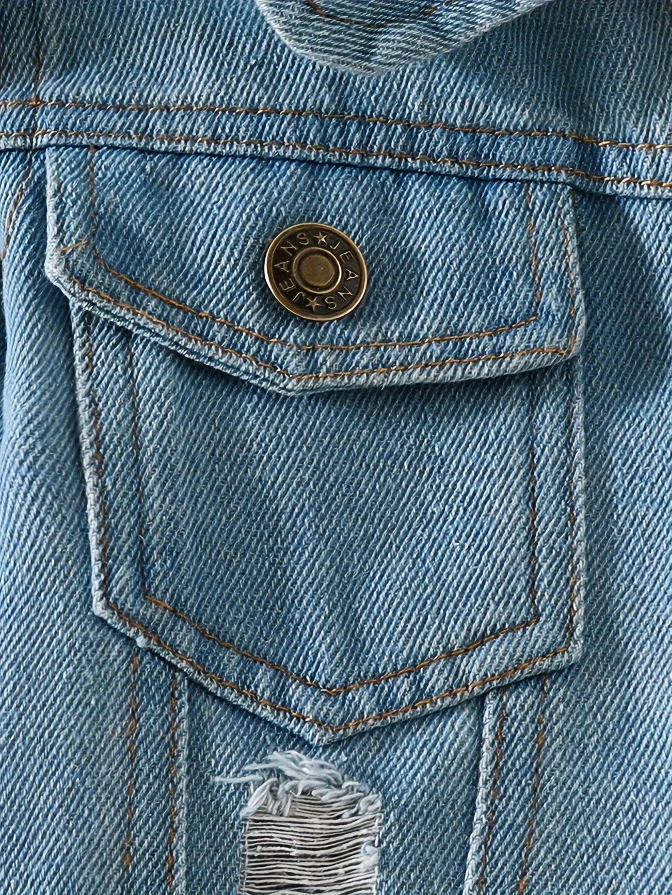 Girls' Denim Outerwear Autumn And Winter Children's Denim Outerwear Middle And Young Children's Denim Outerwear Korean Trend