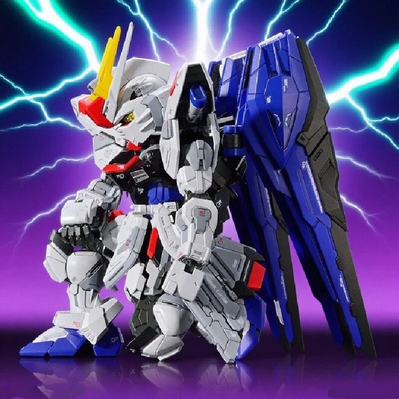 In Stock MGSD ZGMF-X10A Q-Version Assembly Model Kit  Action Figure Exquisite Desktop Decorations Kids Educational Toys Collect