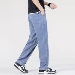 Men's Jeans Pants Straight Loose Quality Sweatpants Casual  Soft Wide Leg Long Baggy