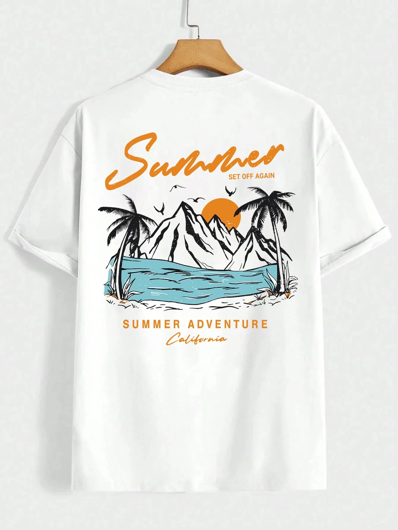 Summer Set Off Again Adventure California Mens T-Shirt Cotton Loose Tee Clothing Fashion Sweat Clothes Oversized Summer Tops
