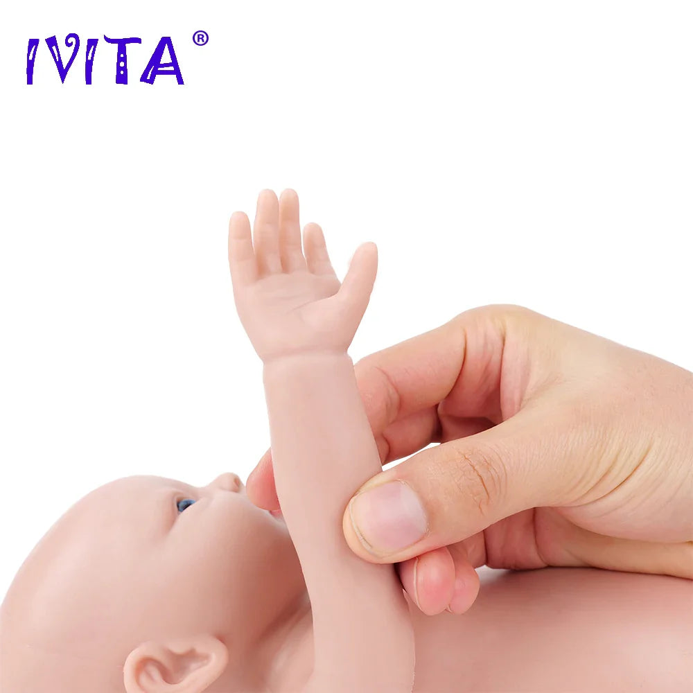 IVITA WG1554 14.96 inch 1.58kg 100% Full Body Silicone Reborn Baby Doll Soft Dolls Realistic Girl Baby DIY Blank Children Toys