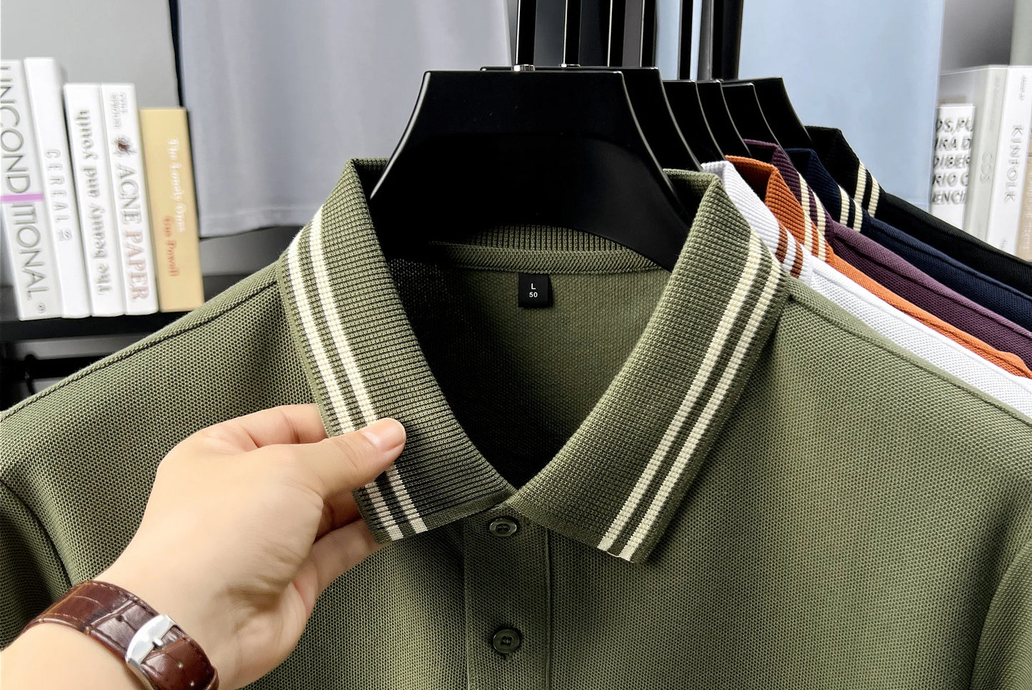 100% pure cotton summer breathable men's fashion sports brand wheat embroidery short sleeves POLO shirt business casual T-shirt