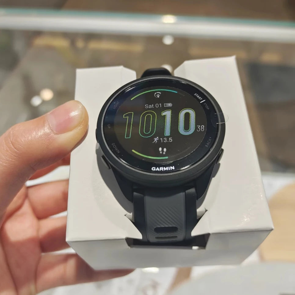 Garmin Forerunner 165 GPS Running Smartwatch AMOLED Touchscreen 11 Days Battery Life Training Metrics and Recovery Insights