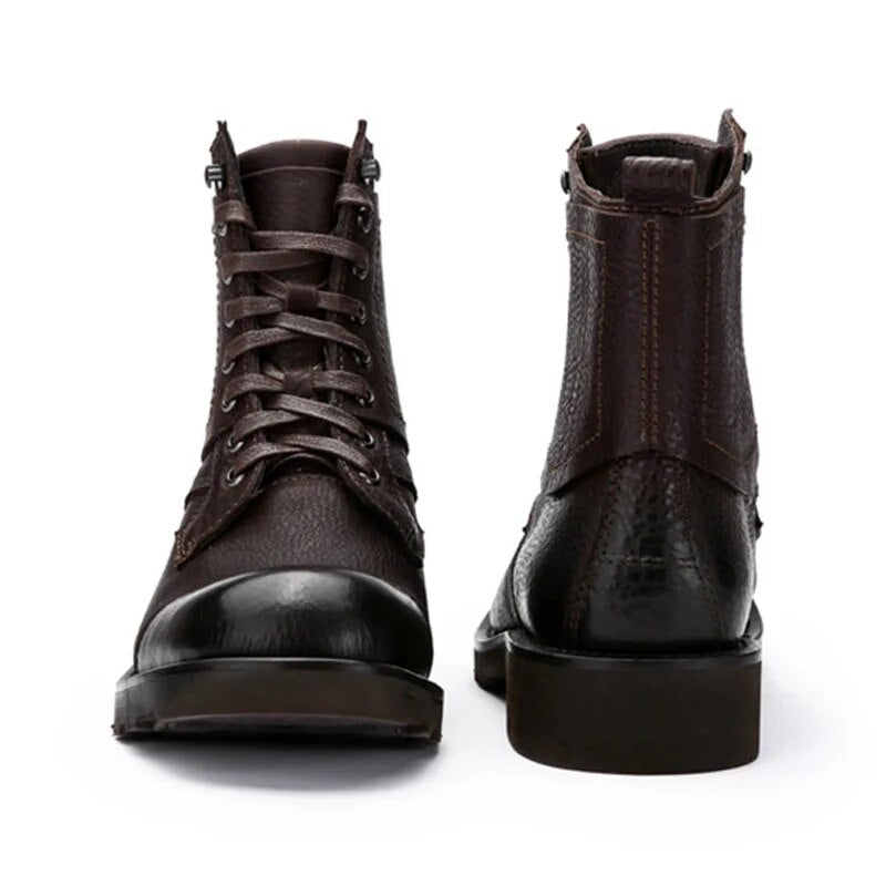 Comfortable Military Boots Vintage Military Shoes Genuine Leather Men Ankle Boots