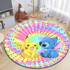 Pokemon Cartoon HD Printed Round Carpet Dropshipping Rug for Living Room Area Rug