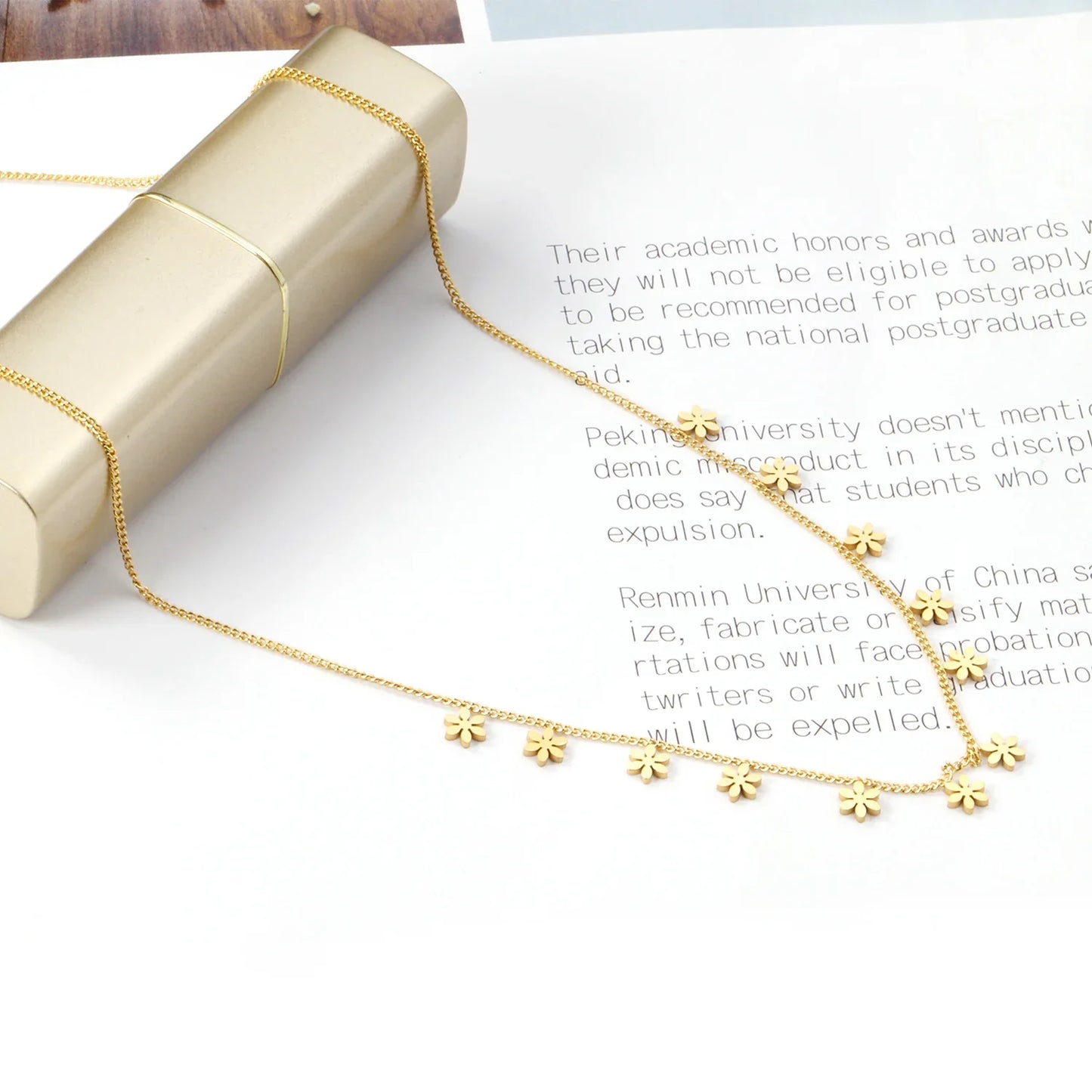 LUXUKISSKIDS Woman Collier бижутерия Golden Chains Necklaces Bohemia Star Heart Elegant Stainless Steel Jewelry Trendy