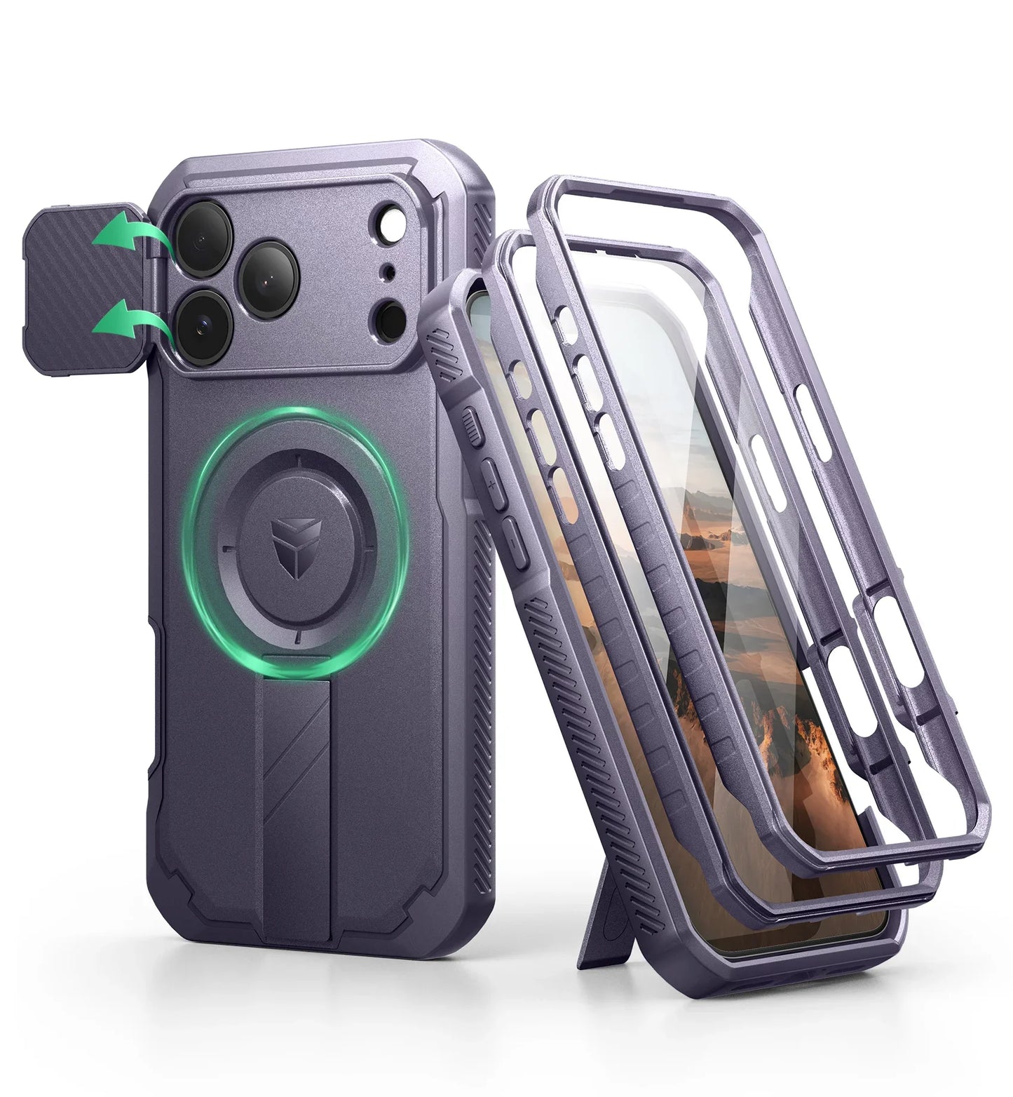For iphone 17 Series case with Camera Cover & Adjustable Kickstand Compatible With MagSafe Shockproof  Magnetic Protective Cover