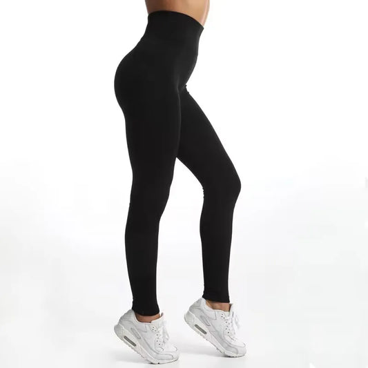 Pure Colors Slim Fit Black Casual Pencil Pants Women's Workout Seamless Yoga