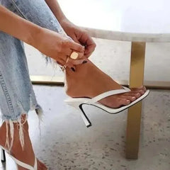 Women Shoes Fashion Thin Heels Flip Flops Woman Shoes High Heels