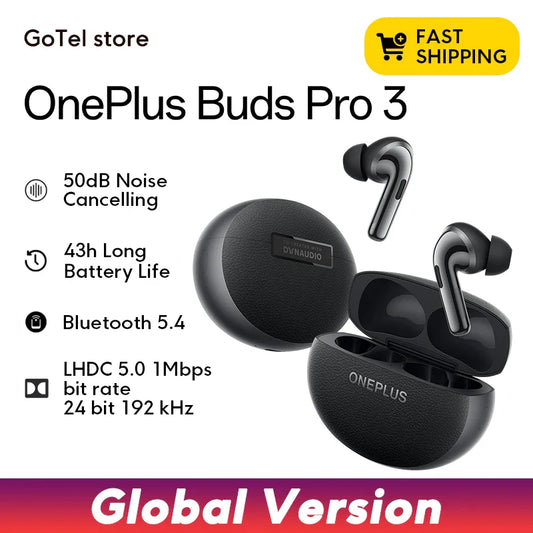 Global Version Oneplus Buds Pro 3 TWS Bluetooth Earphone 50dB Active Noise Canceling 43h Battery Life Bluetooth 5.4 IP55 AAC SBC