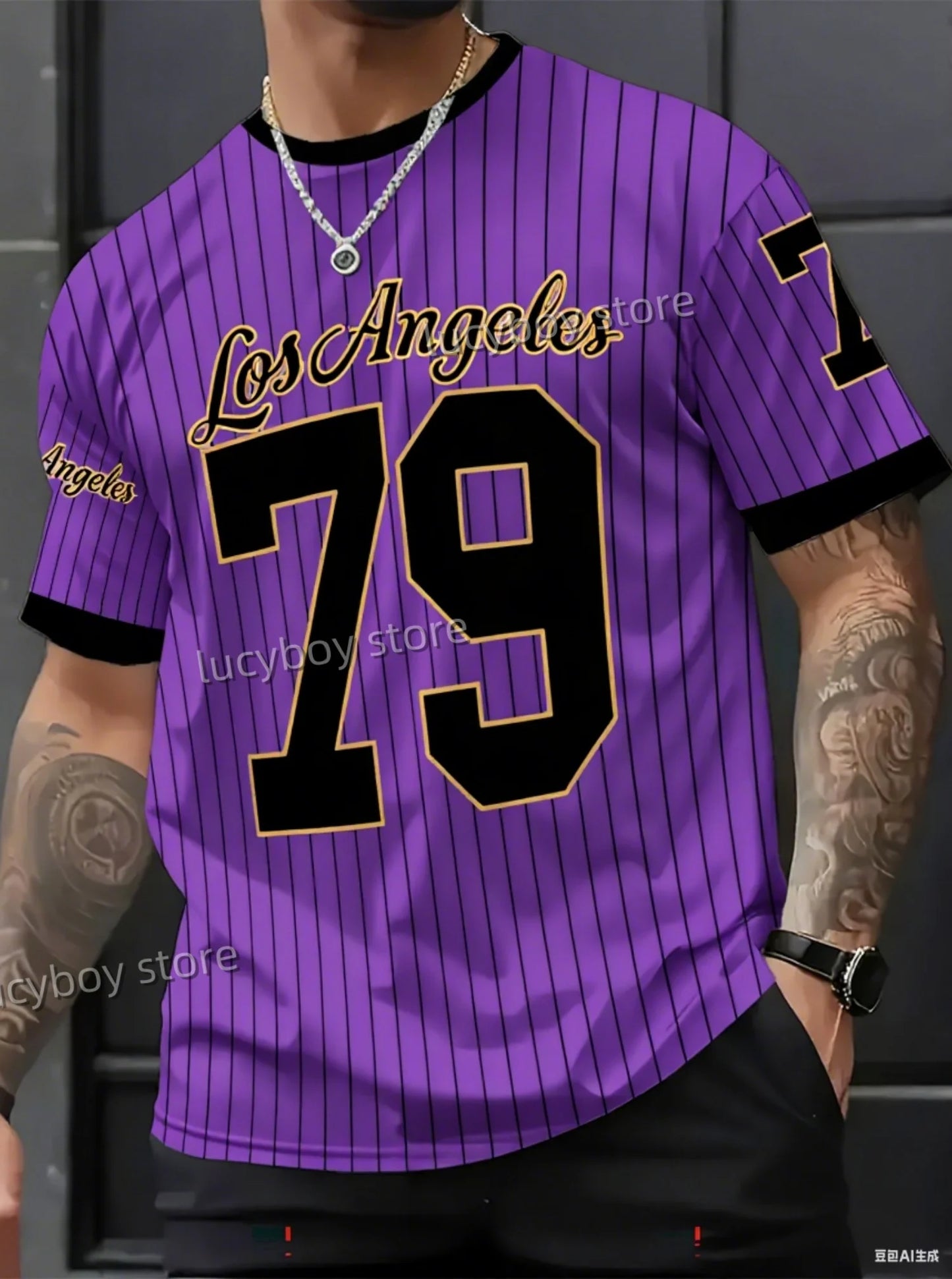 NEW IN  American Style 79 LOS ANGELES T-Shirt  Men  Short Sleeve O- Neck sport Tee Vintage Basketball T-shirt Men Clothes