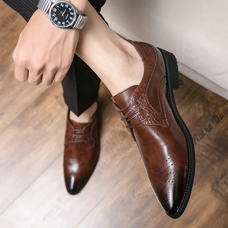 High Quality Classic Business Mens Dress Shoes Fashion Elegant Formal Wedding Shoes Men Slip on Office Oxford Shoes for Men