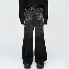 Men's Baggy Jeans Fashion Street Wear Niche Design Loose Wide Leg Denim Pants