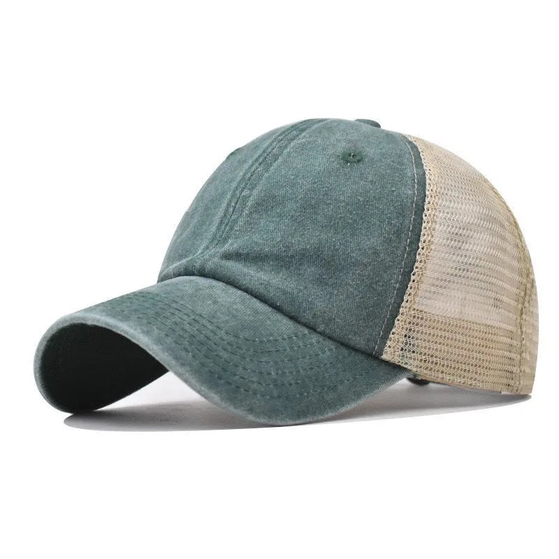 Spring and summer mesh hats for men and women, thin, breathable, sun resistant, sun shading, beach worn baseball caps