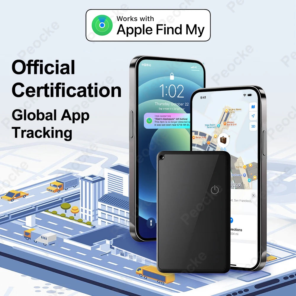 Smart Wallet tracking Card For IOS Find My App Bluetooth Tracker Ultra-thin Smart Tag Waterproof Gps Locator Wireless Charging