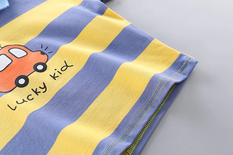Baby boys Polo Shirt + Handsome Denim Shorts 2-Piece Set kids girls clothes suits summer