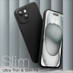 Matte Silicone Soft Case For iPhone 16 15 14 Plus 13 12 Mini 11 Pro Max Solid Black Back Cover Frosted Ultra Thin Shell