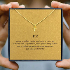 Christian Golden Cross Pendant Necklace For Women Short Chain Simple Minimalist